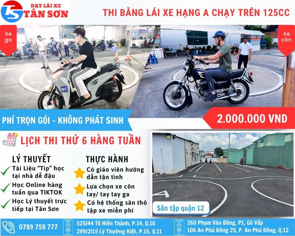 Nội Dung Khóa Học Thi Bằng Lái Hạng A Chạy Xe Trên 125 Phân Khối